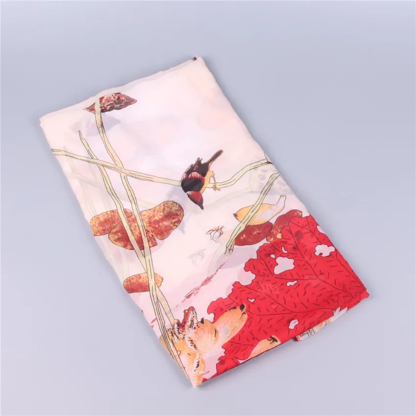 3 цвета Элегантные шифон шарф женщины с цветочным принтом животного дамы Бандана