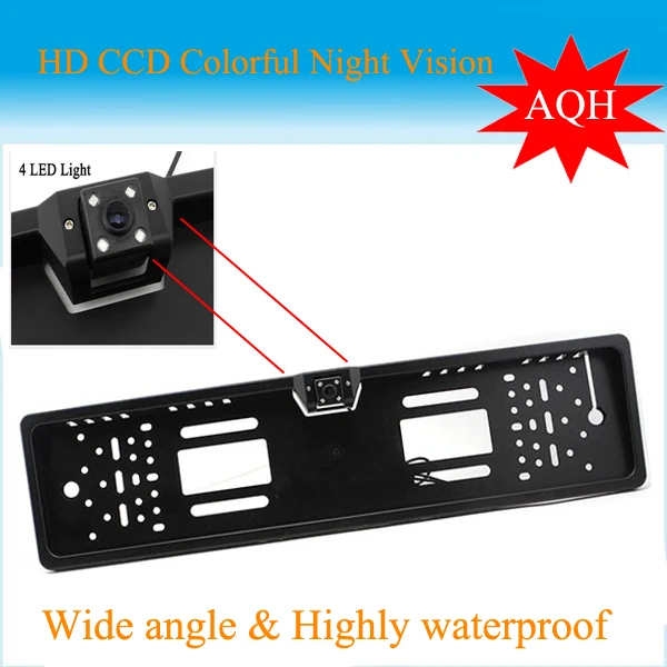

Promotion 2016 New Arrival HD CCD EU Russia Car License Plate Frame Camera Rear View Camera For European Cars With 4 LED Light