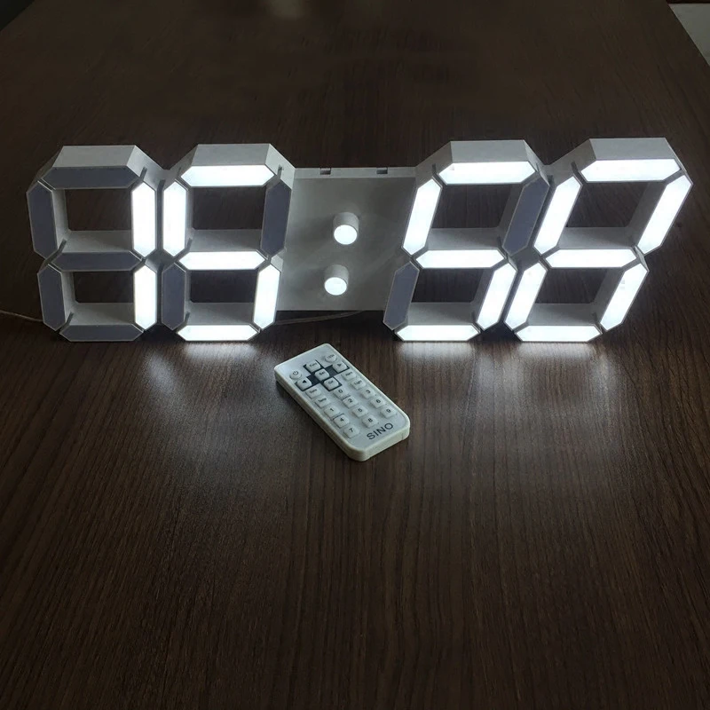 Креативный большой размер 3D LED Настольный цифровой электронный будильник для
