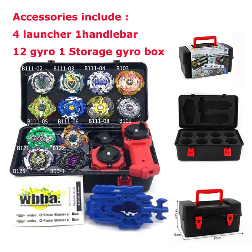 

2019 Toupie Beyblader Metal Fusion B121 Set Storage Box Top Bey blede burst bey 4D With Launcher Bayblade Toys For Children Boy