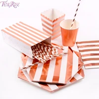 fengrise birthday party decorations adult rose gold disposable tableware wedding birthday party accessories baby shower decor