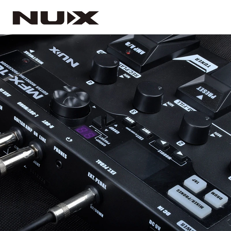 NUX MFX 10 мультиэффектный процессор гитарная педаль 55 типов эффектов AUX in ЖК