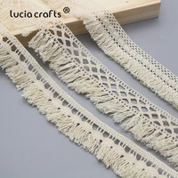 lucia crafts 1y2y5yard cotton tassel lace trims fabric diy sewing handmade accessories n0102