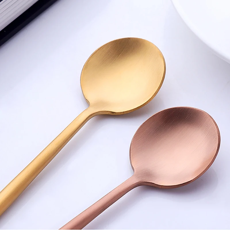 6pcs Stainless Steel Small Tea Spoon Flatware Set Mini Teaspoon Cutlery Ice Cream Colorful Coffee Spoons | Дом и сад
