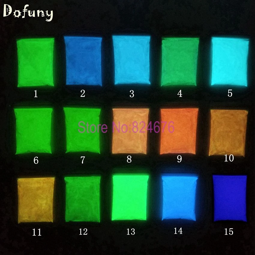 Светящийся в темноте небесно голубой зеленый цвет эмалированный порошок для