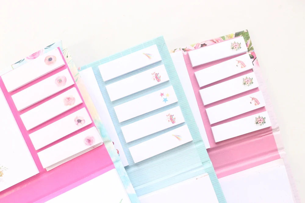 Domikee милый мультяшный Единорог набор липких заметок книга kawaii школьный студенческий клейкий ярлык блокнот-стикер Подарочные канцелярские товары