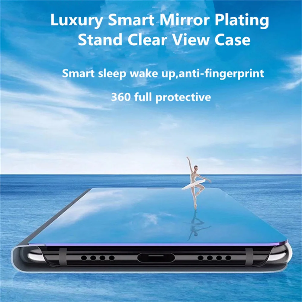 Smart mi rror флип чехол для телефона Xiao Red Note 6 5 5A 6A Pro Чехол s Xiaomi 8 SE Lite A2 A1 прозрачный