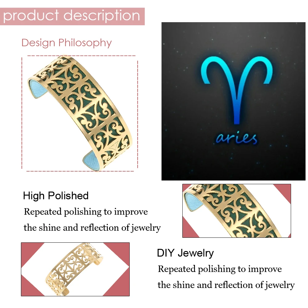 Cremo Aries Bangles Eternal Colorful Stainless Steel Bracelets Gold Filled Wristband Iterchangeable Reversible Leather Bangle | Украшения и