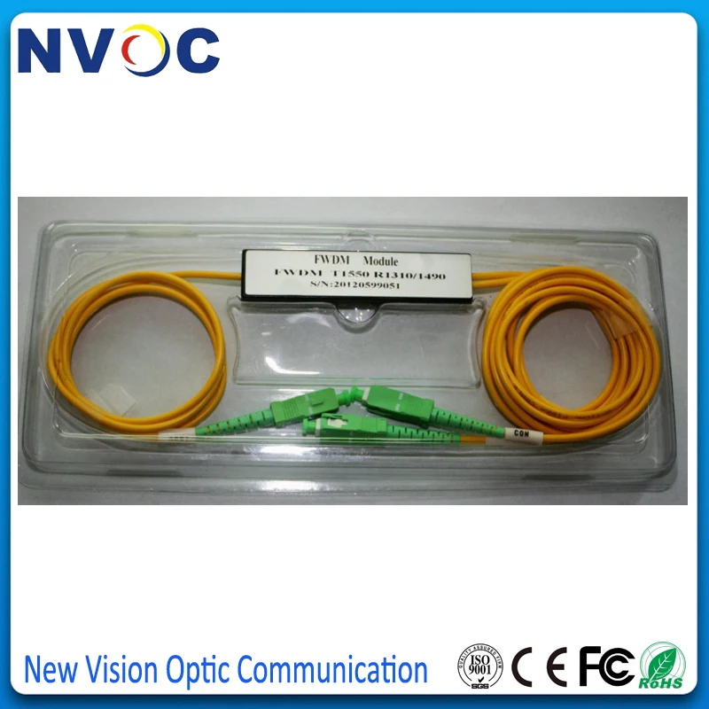 10 шт./лот 1*2 FWDM фильтр ABS BOX TX1550 RX1310/1490nm WDM модуль 2 мм 1 м с SC/FC/LC 1x2 оптический
