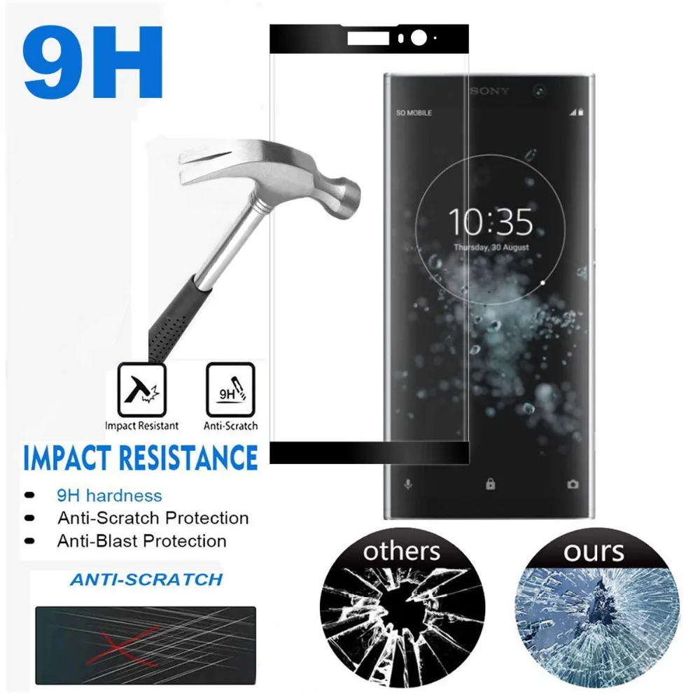Защитное 3d стекло изогнутое закаленное с полным покрытием для Sony Xperia XA2 plus sony x a2