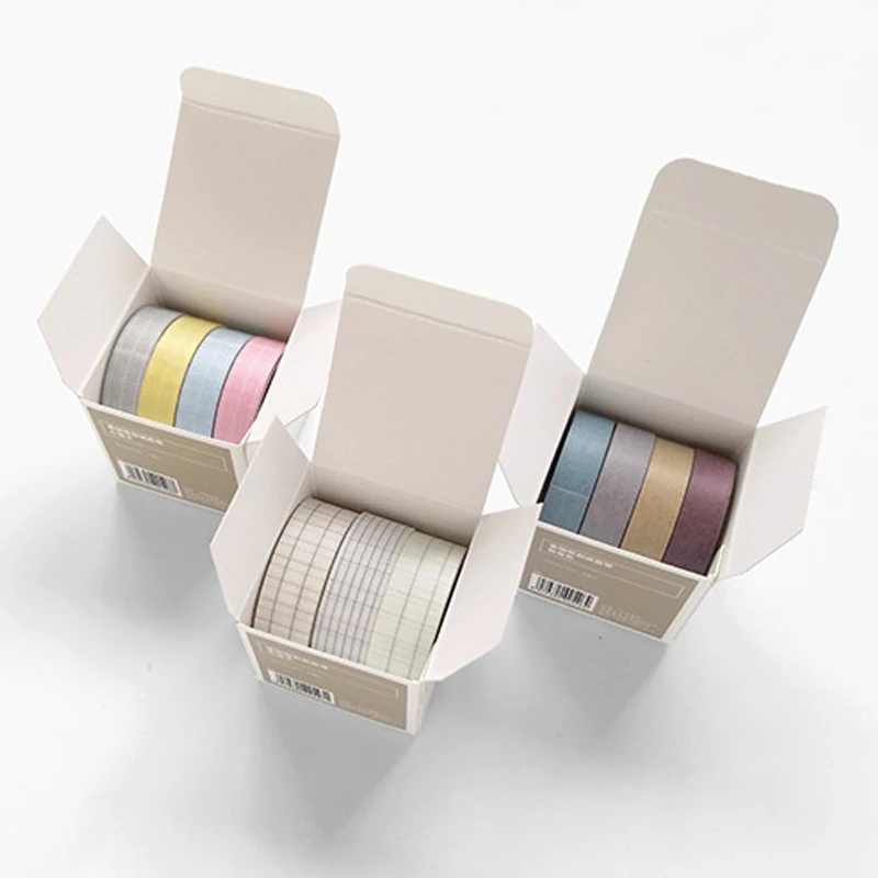 3-4 шт./кор. простой сплошной цвет решетки лента washi для художественного оформления ногтей, ручная работа Скрапбукинг планировщик изоляционная лента клейкая лента этикетка наклейка