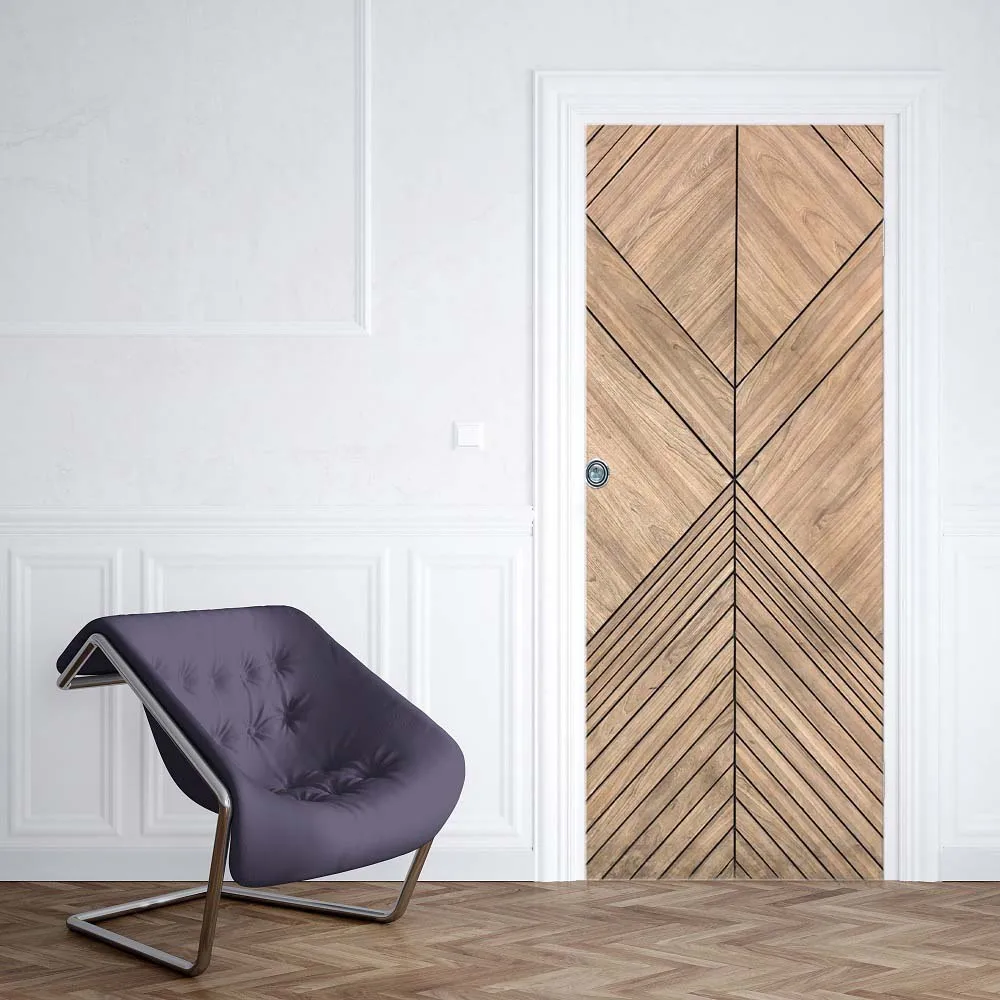 Креативная 3D наклейка на дверь искусство модные деревянные ворота сделай сам