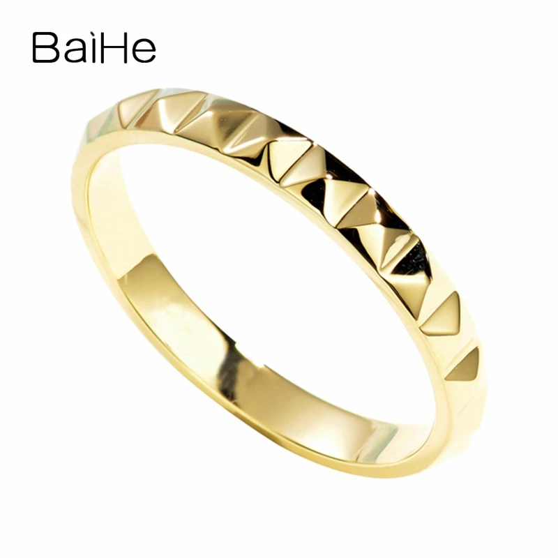 BAIHE Твердый 14K желтый/розовый/белый золотой помолвка Свадебная вечеринка Модные