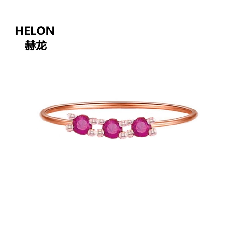 

Women Engagement Wedding Anniversary Party Ring for Women Solid 14k Rose Gold Natural Ruby Ring Fine jewelry