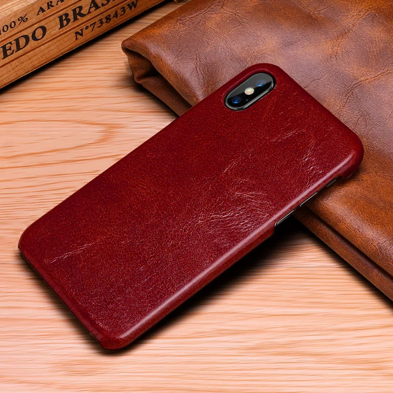 Роскошный Винтажный чехол для телефона из 100% натуральной коровьей кожи iPhone X 8 7 6 6S