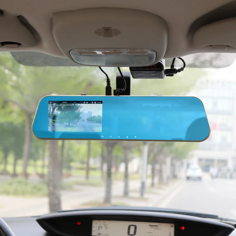 E-ACE Автомобильный видеорегистратор заднего вида Камера зеркало Авто Dashcam видео