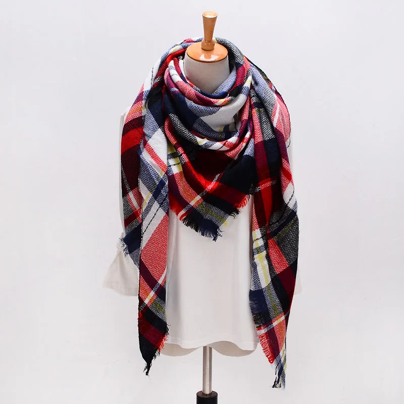 

Зимний летний хиджаб треугольный шарф для женщин Женский брендовый дизайнерский платок кашемировые клетчатые шарфы одеяло Прямая поставк...