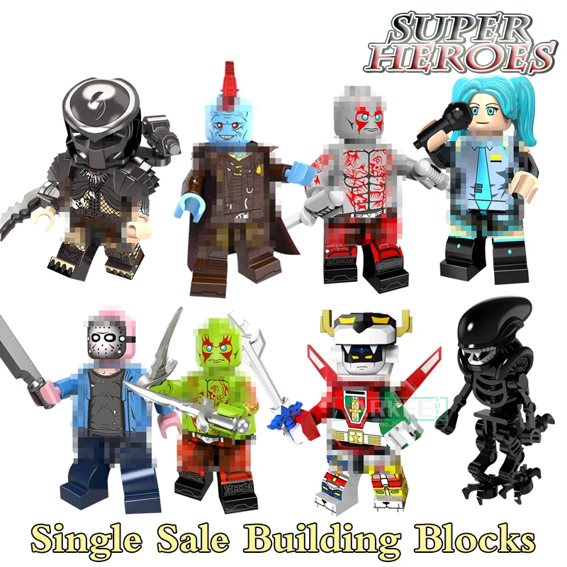 Строительные блоки voltronfigure Джейсон Вурхиз yondu Хацунэ Мику чужой Дракс Хищник