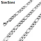 Цепочка figaro мужская из нержавеющей стали, ожерелье с панцирным плетением 6 мм, оптовая продажа цепочек 10 шт., сделай сам