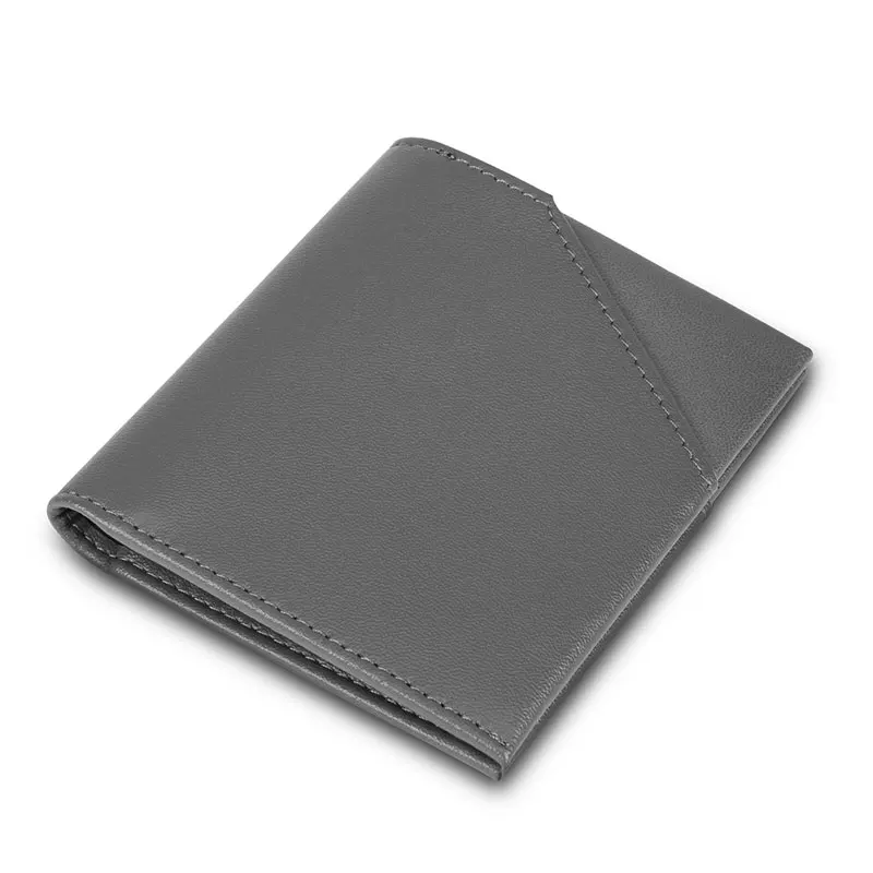 All grey WardWolf мужской тонкий кошелек, тонкий кошелек из натуральной коровьей кожи, маленький бумажник для мужчин, мужской RFID блокирующий мини-кошелек, держатель для карт - Цвет: All grey