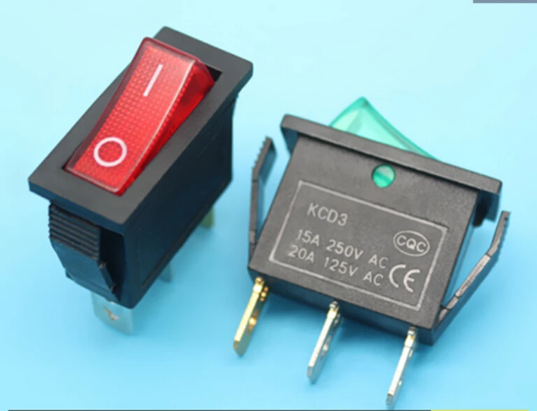 10 шт. зеленый светодиодный прямоугольный длинный кулисный переключатель 15 А 250 В