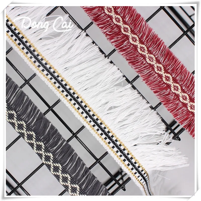 10 ярдов/партия полосатая тесьма с кисточками в этническом стиле вышивкой Стиль