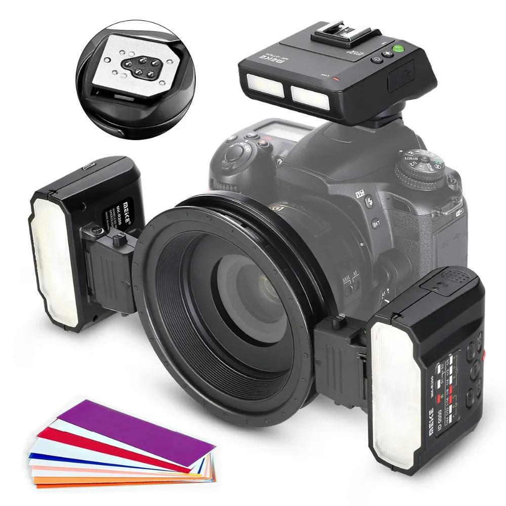Макро Вспышка Meike MK-MT24CII для Canon DSLR Camera 1100D 1200D 70D 60D 760D 750D 700D 650D 600D 550D 500D 450D 350D |