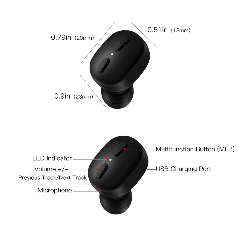 Wavefun микро Bluetooth 5 0 мини наушники невидимые Siri активированные одиночные