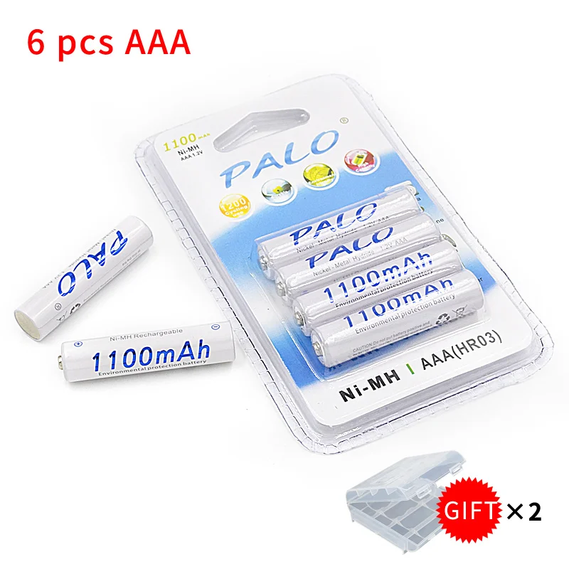 6 шт 1100mAh 1,2 v AAA перезаряжаемая батарея для Светодиодный светильник для размещения игрушек батарея для камеры MP3 mp4 микрофон - Цвет: 6pcs battery