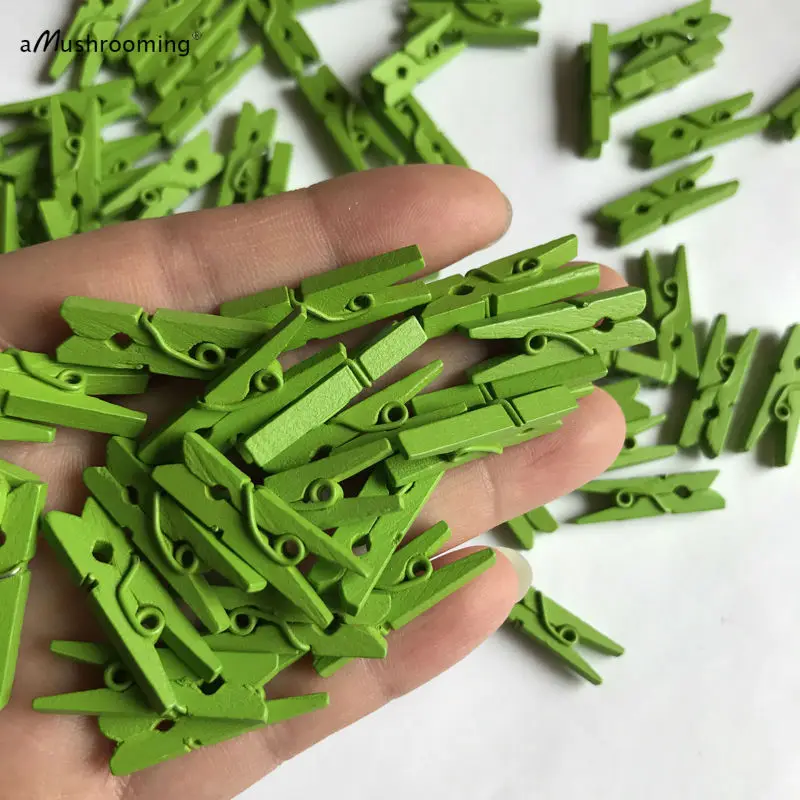 300x зеленый Мини Деревянные прищепки для одежды пользу сумка с фокусным