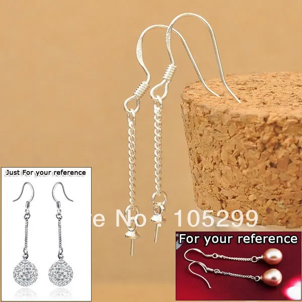 50PCS Wholesale Jewelry Making Beads 925 Sterling Silver Findings ROLO Line Earring Hook Earwire For Beads Earring