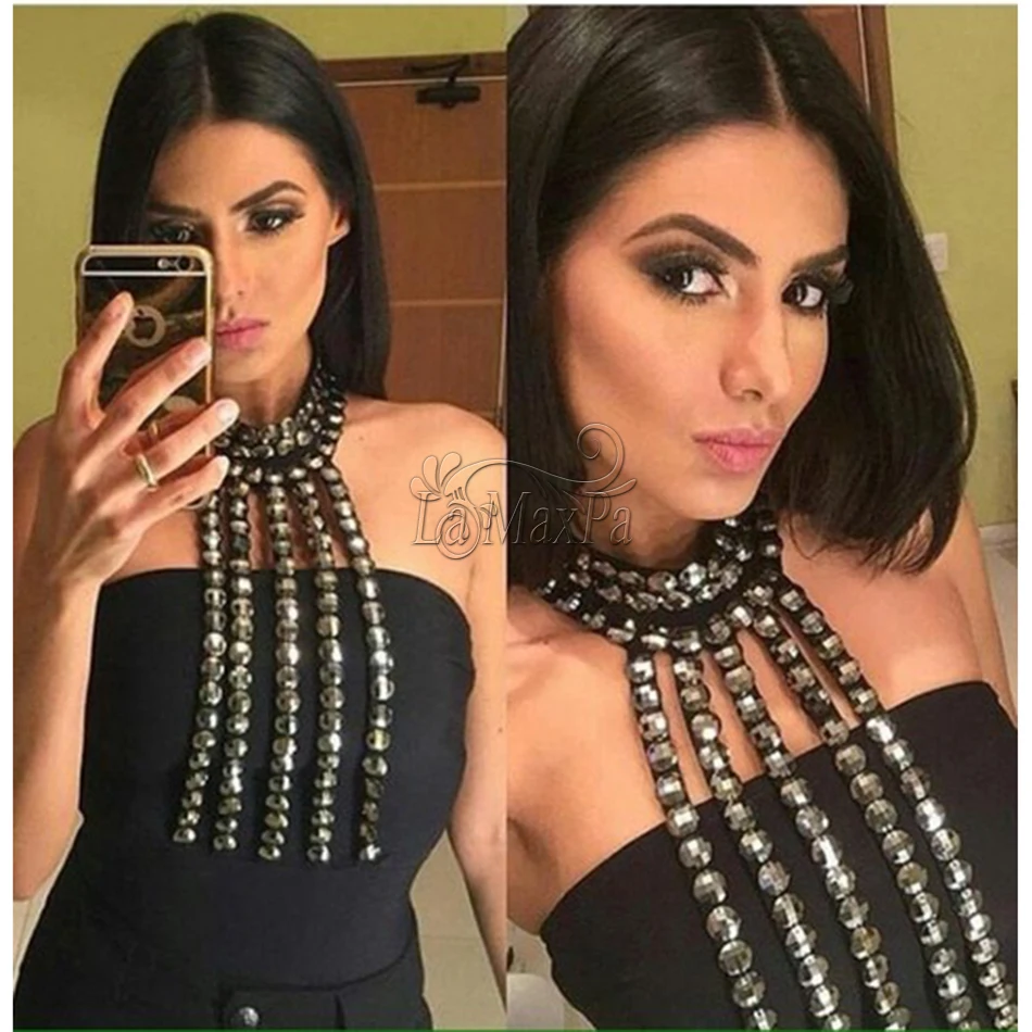 2019 летнее Новое Женское роскошное платье ручной работы с бусинами бретельками