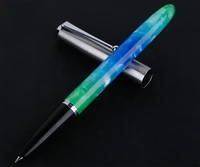 jinhao acrylic resin fountain pen stainless steel cap crystal color extra fine nib 0 38mm smooth writing ink pen for office