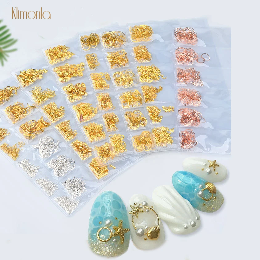 1 упаковка 3D пустая металлическая рамка гвоздь заклепки 8 видов конструкций золотой серебряный горный хрусталь Украшение для ногтей советы для маникюра