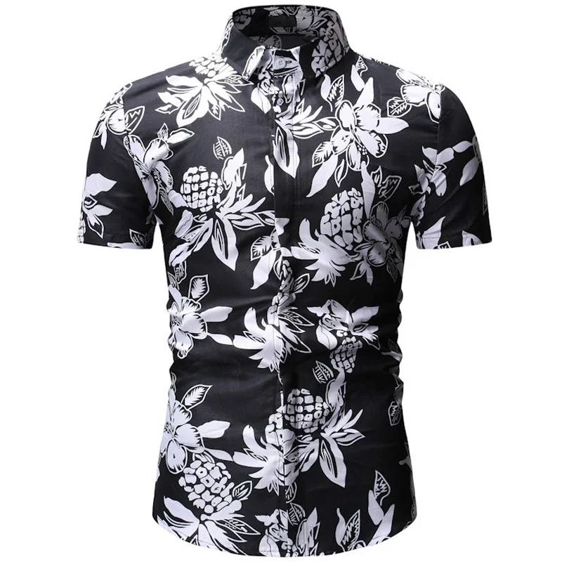 Мужская гавайская рубашка мужская повседневная Camisa Masculina пляжные рубашки с