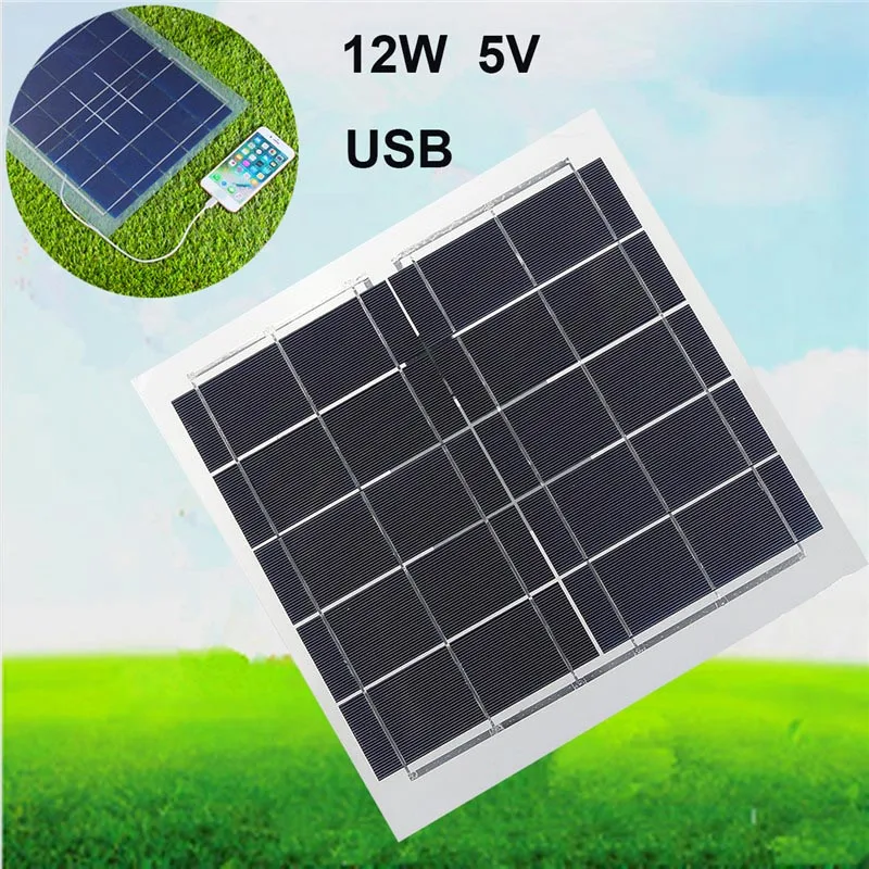 12W Полу Гибкая солнечная панель с интерфейсом USB 4 Вт 6 Вт 11 Вт 12 Вт 20 Вт 24 Вт мощность для дома мощность вентиляционные вентиляторы смартфон - Цвет: 12W