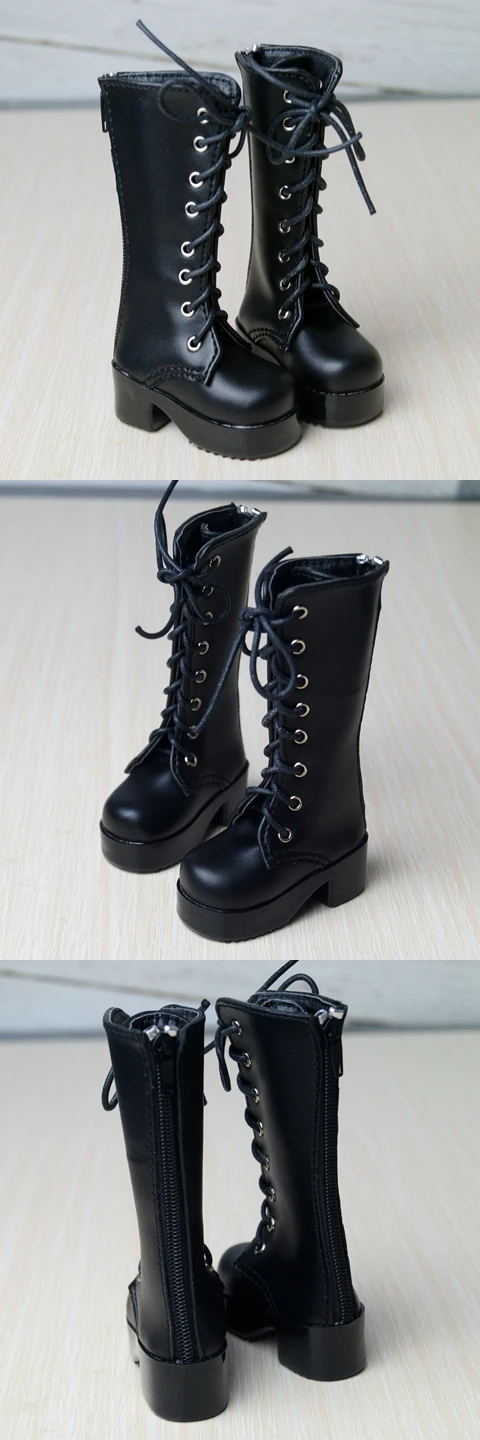 BJD черные высокие сапоги из синтетической кожи обувь для 1/4 1" 44 м высокие BJD куклы MSD DK DZ AOD DD куклы