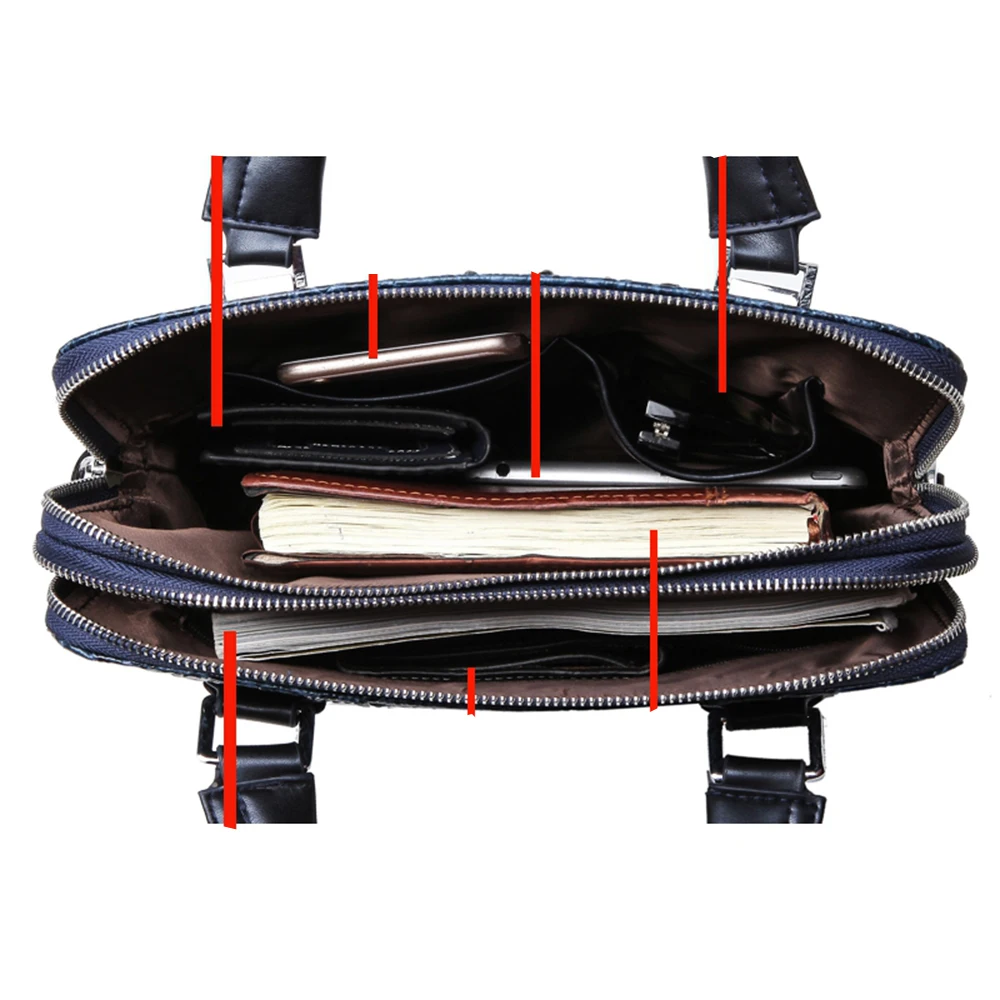 Мужской портфель из воловьей кожи под крокодила|bags handbags|bag malebriefcase men |