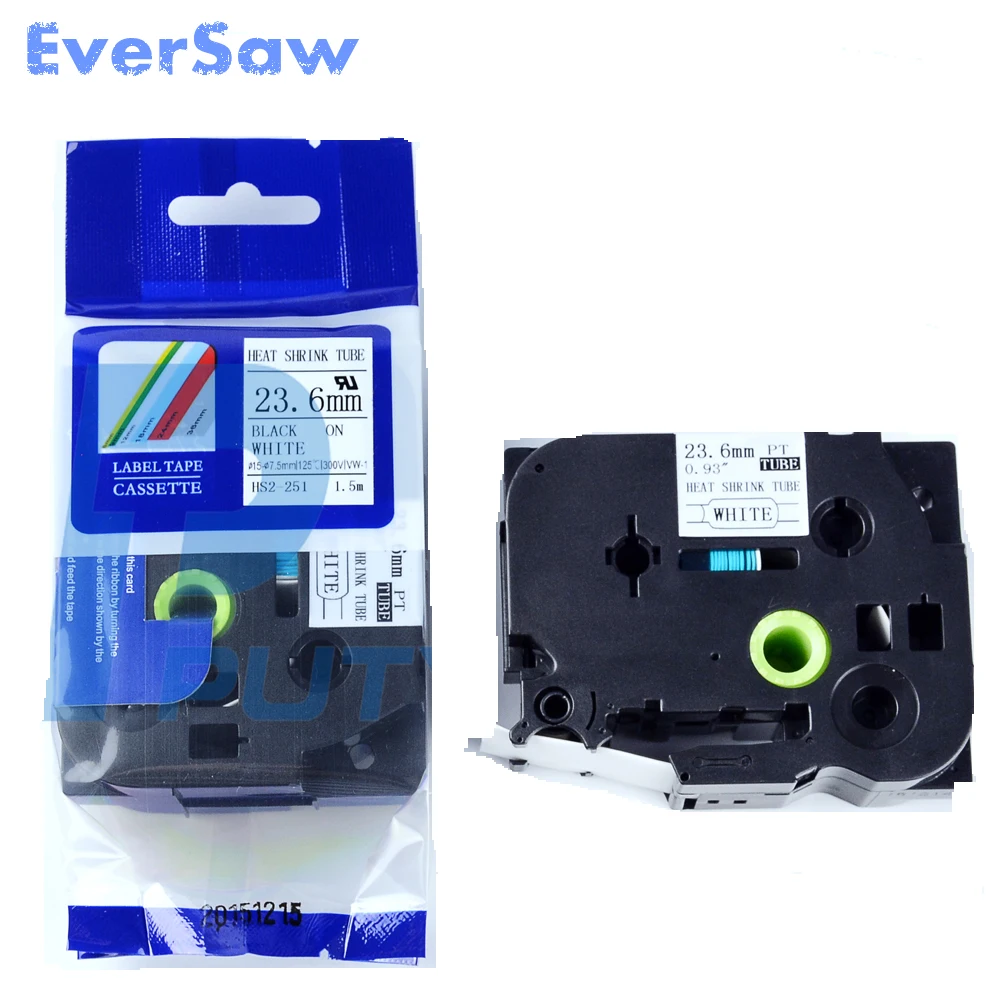 20PK Brother HSE heat shrink tape 23.6mm x1.5m black on white hse-251 hse251 Hse 251 for cable mark brother label printer | Компьютеры и