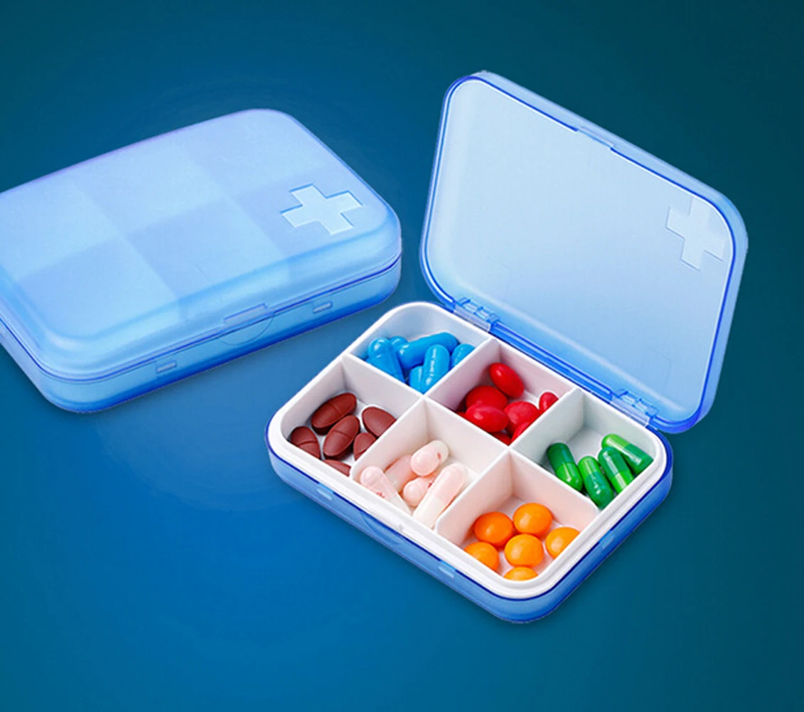 Faroot Travel Weekly Medicine Tablet Holders Organizer Dispenser Case Pill Box Blue | Дом и сад