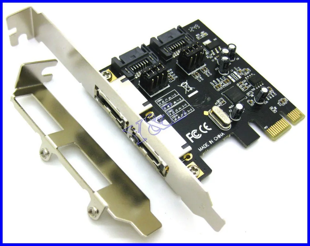 2 Порта SATA 3.0 и Порт eSATA e-SATA Serial ATA для PCI-E PCI Express Card Адаптер Конвертер 6.0 Гбит