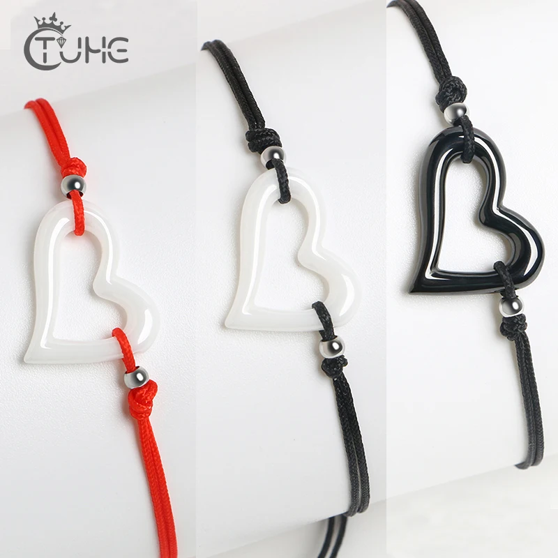 Браслеты на удачу для женщин 2 шт./лот керамические регулируемые браслеты Красной