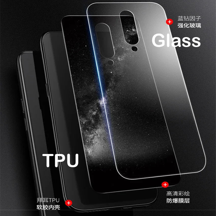 Новый стеклянный чехол для Oneplus 7 Pro One Plus 6 6T с рисунком из закаленного стекла