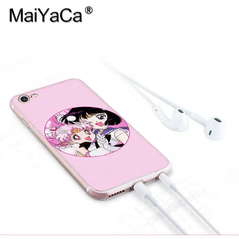 Чехол MaiYaCa для iphone 7 6 X модный прозрачный чехол Сейлор Мун Сатурн iPhone 8 6S Plus XS XR