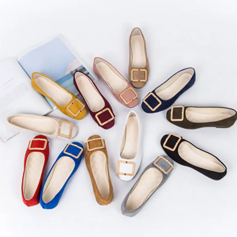 Балетки женские из искусственной замши лоферы без застежки плоская подошва