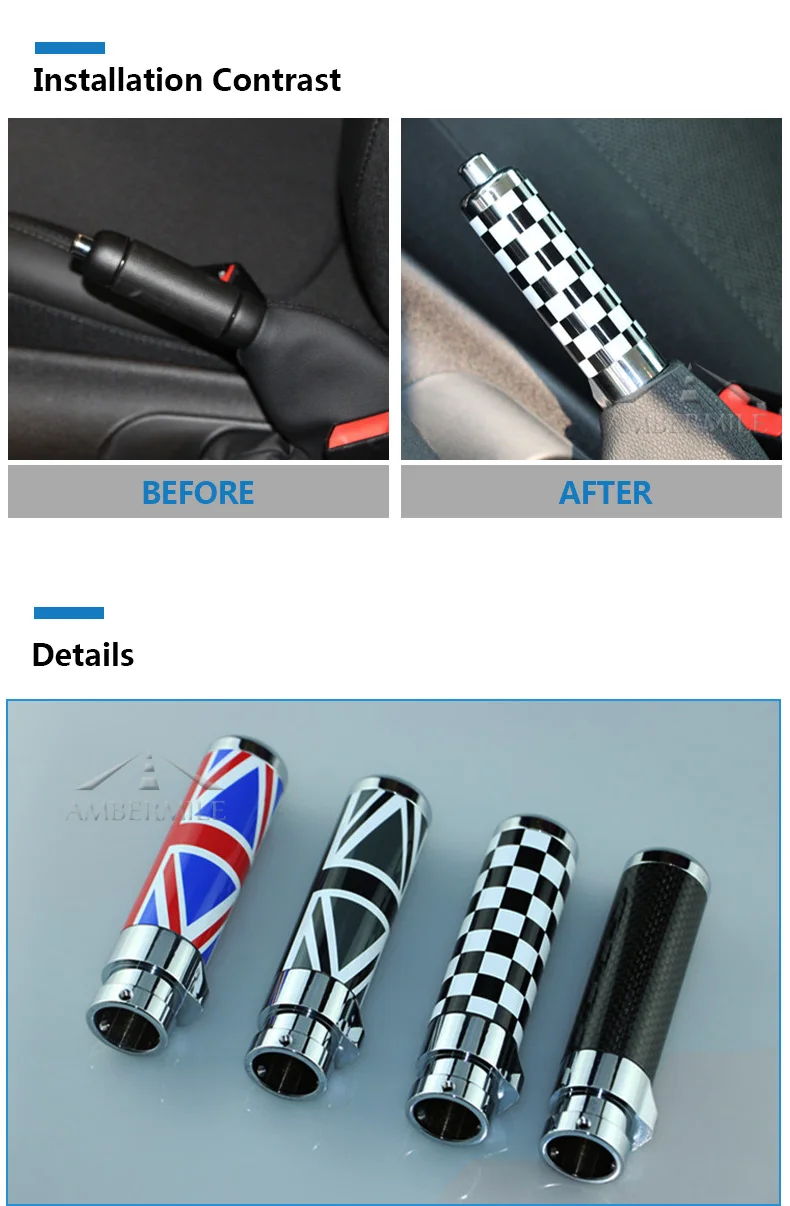 AMBERMILE титановый сплав углерода для Mini Cooper R55 Clubman R56 R57 R58 R59 аксессуары внутренняя отделка автомобиля рукоятка ручного тормоза крышка