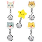 Часы женские Кварцевые Светящиеся с мультяшным узором, из пластика