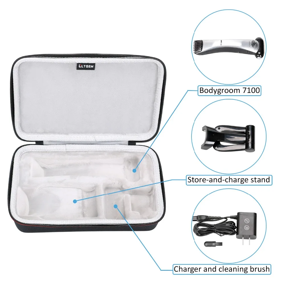 LTGEM EVA Hard Case for Philips Norelco Bodygroom Series 7100 BG2040 - Travel Carrying Storage Bag