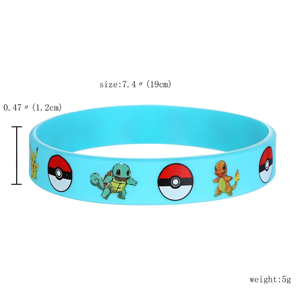 20 шт модные трендовые амулеты игровой браслет Pokemon GO силиконовый мужские 4 цвета