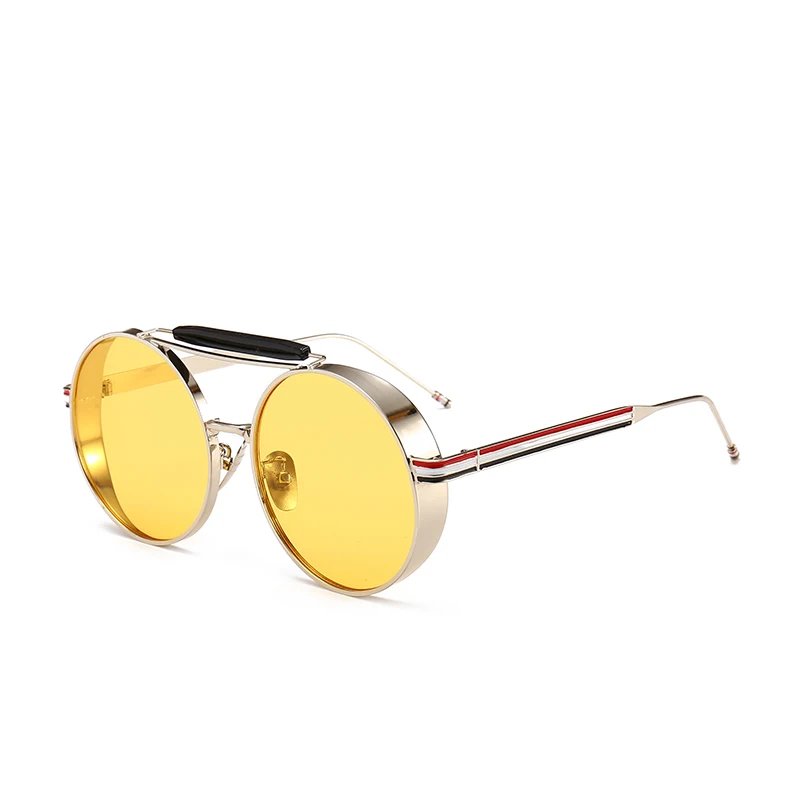 Солнцезащитные очки в стиле стимпанк для мужчин и женщин с металлической оправой